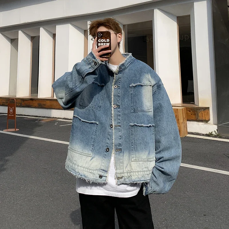 Street Fashion Jeans Men - Giacca di Jeans Stile Hip Pop