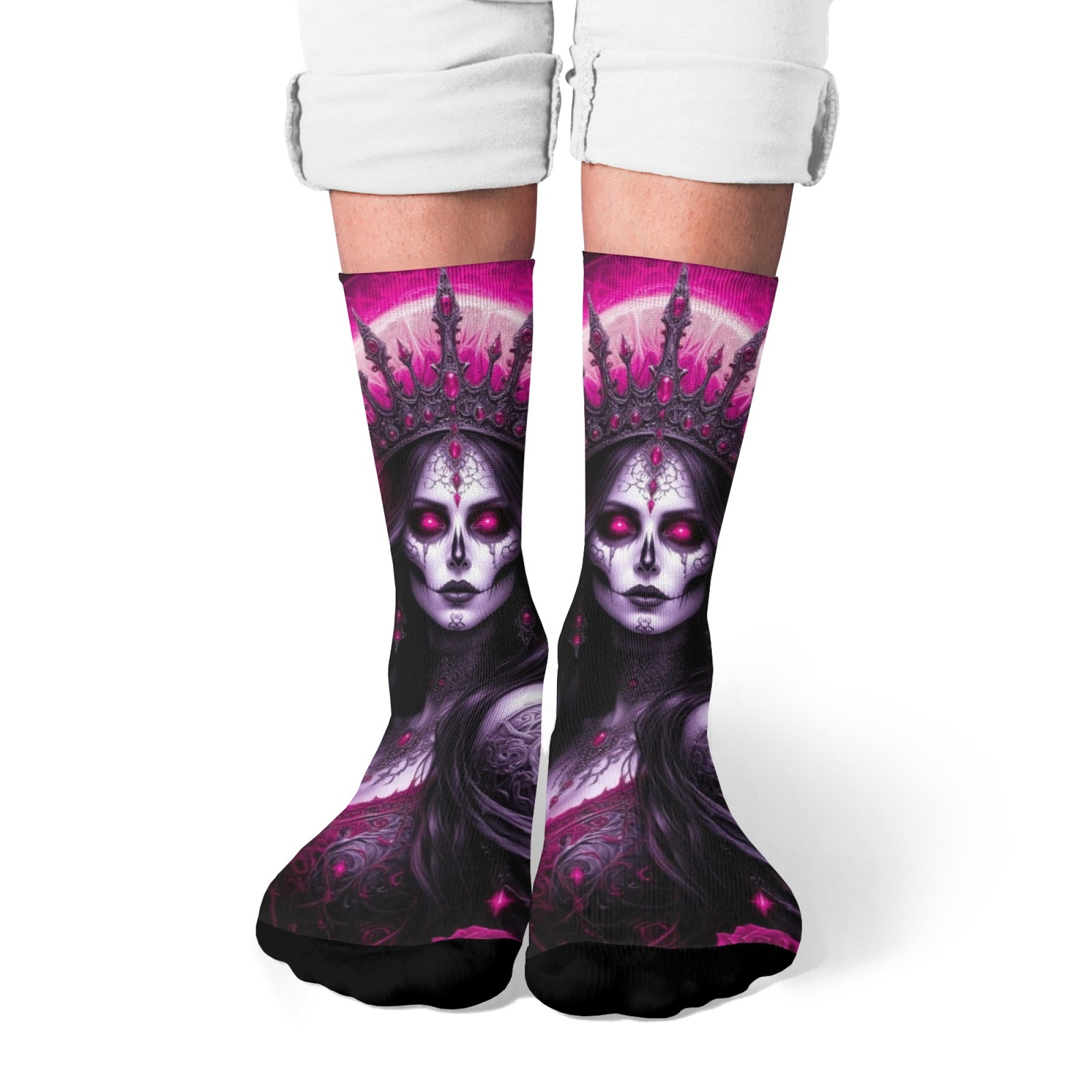 Queen Street Fashion - Calzini Death Queen Dark Gothic Art,