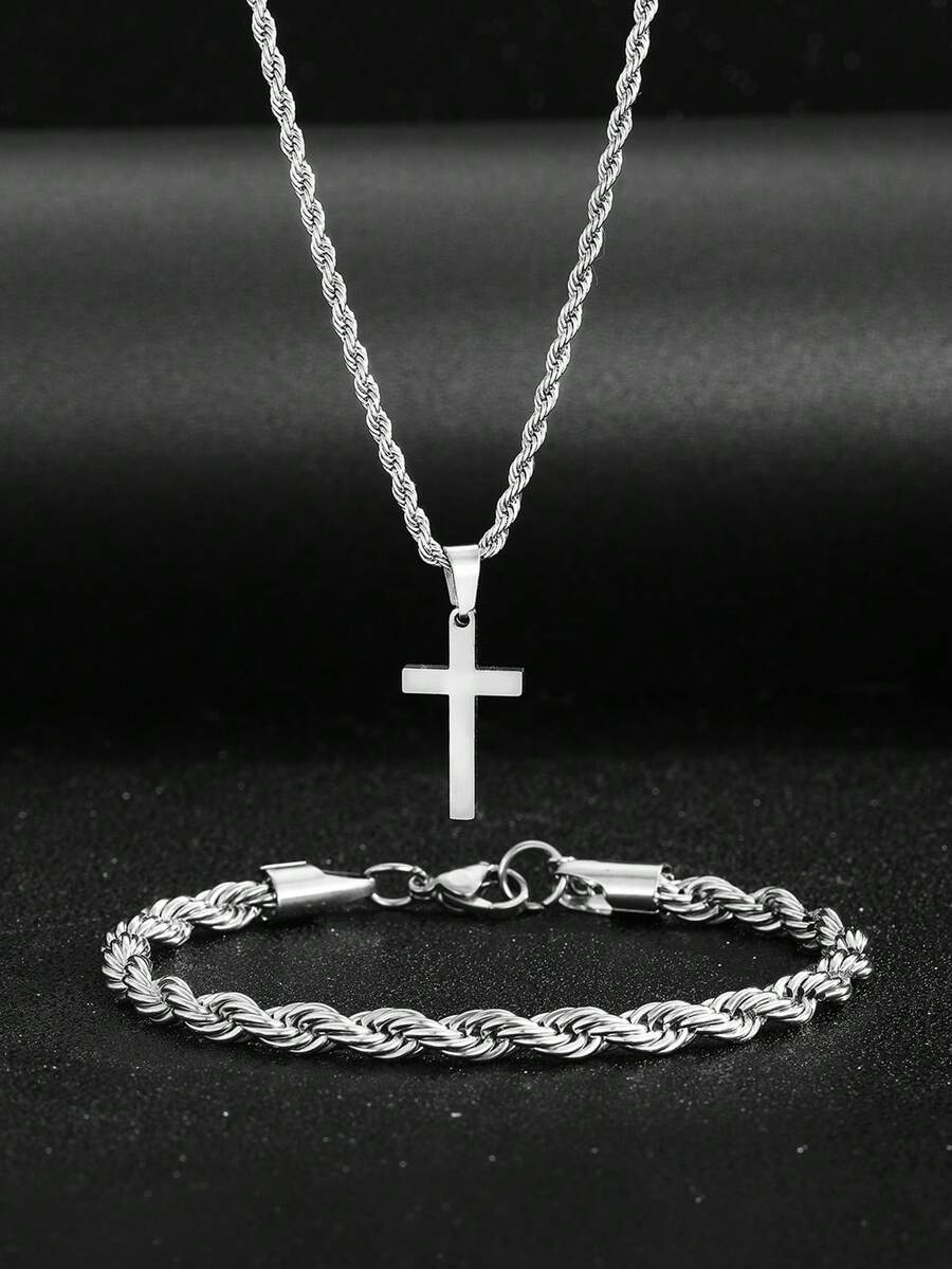 Street Fashion Necklace - 1 Set Collana e Bracciale con