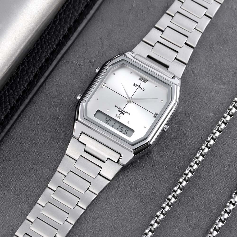 Street Fashion Asian - Orologio Digitale Ultra-Sottile a Doppio Display