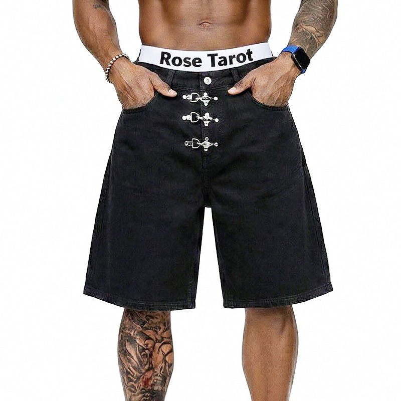Street Fashion Jeans Men - Jeans Corti Larghi da Uomo con