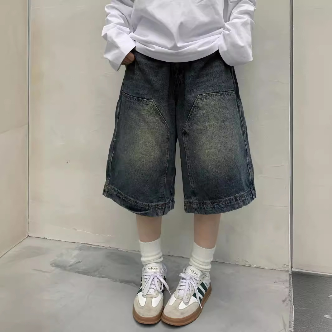 Street Fashion Jeans Men - Pantaloncini jeans larghi vintage Y2K da
