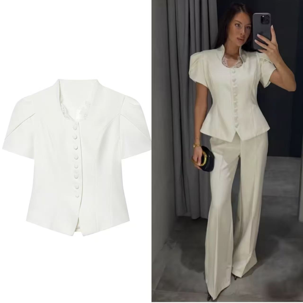 Street Fashion Necklace - Guobioziy Top Corto da Donna con
