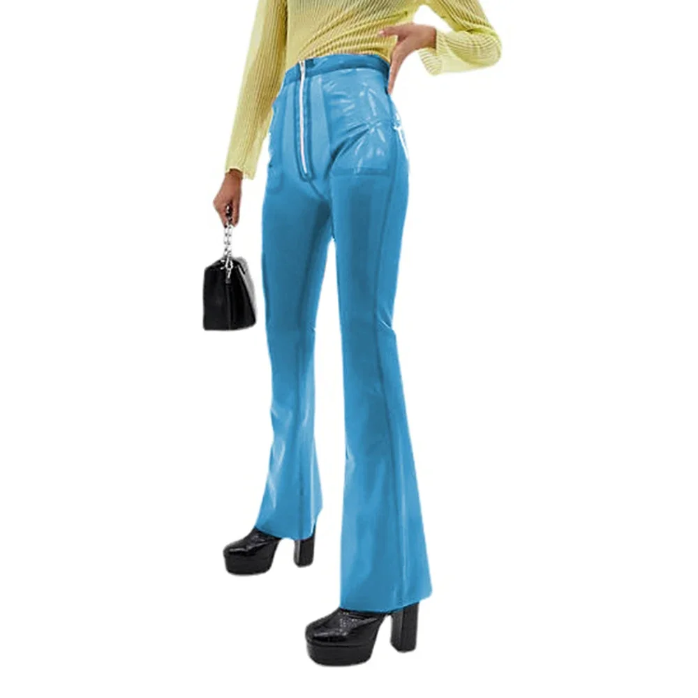 Queen Street Fashion - Pantaloni lunghi da donna in plastica