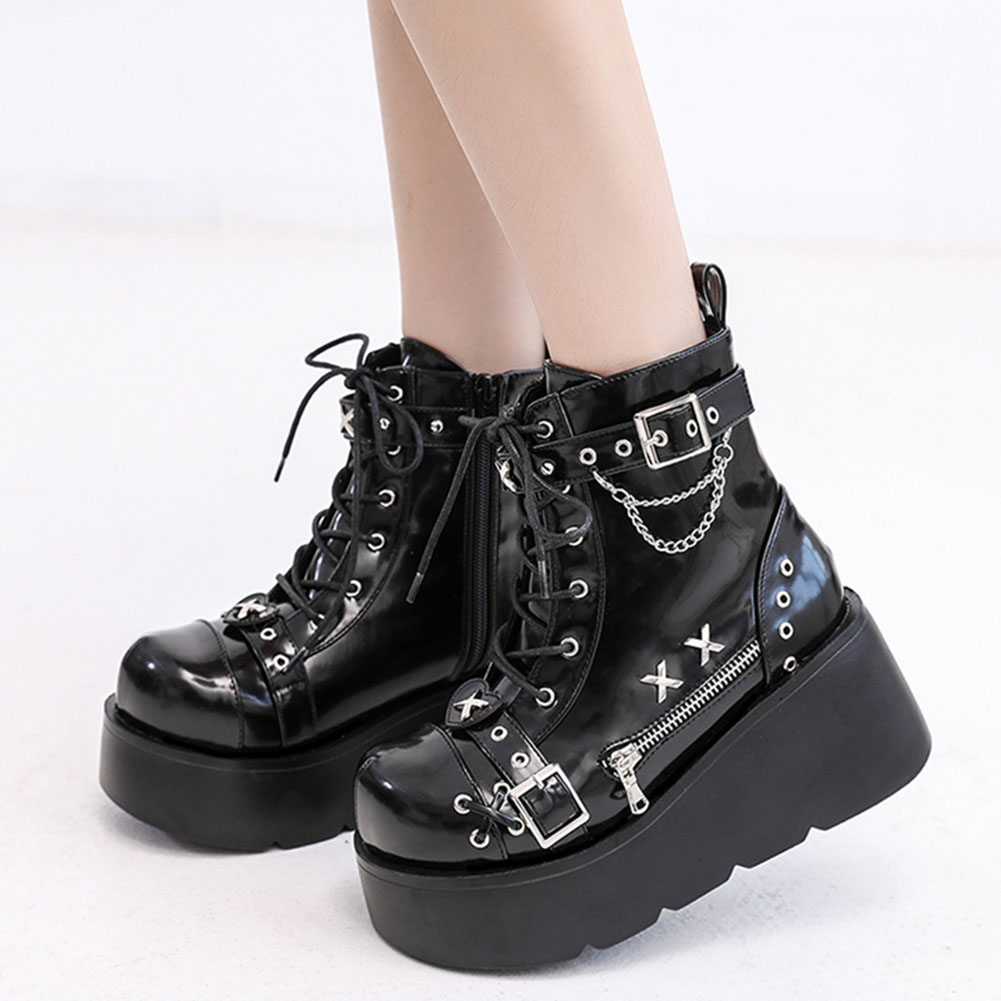 Street Fashion Lady - Nuovi Stivaletti Donna Goth con Plateau,