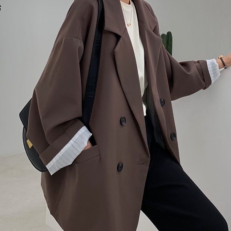 Street Fashion Official - Giacca da donna vintage marrone elegante