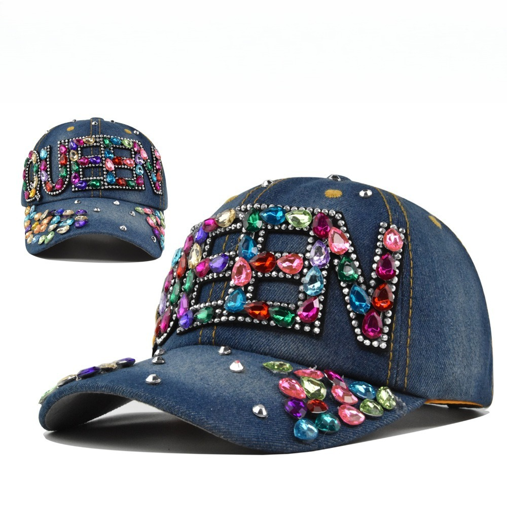 Queen Street Fashion - Berretto da baseball in denim con