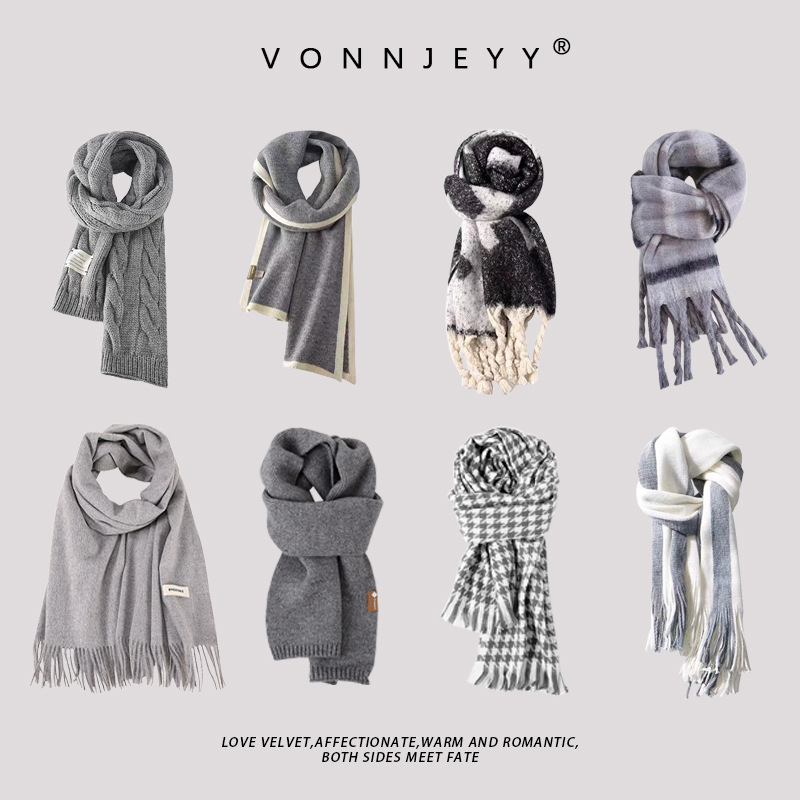 Street Fashion Asian - Sciarpa termica unisex in grigio antracite