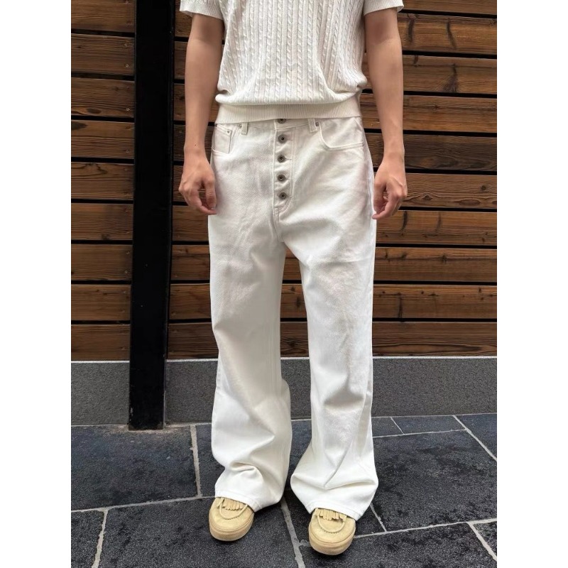 Jeans bianchi a gamba larga da - Street Fashion Jeans Men recensione e prezzo